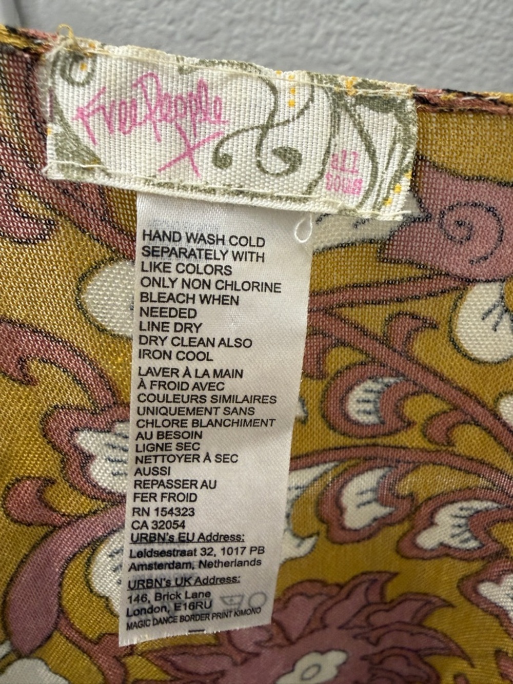 Free People Magic Dance Printed Paisley Mustard Kimono Duster - Picture 5 of 5